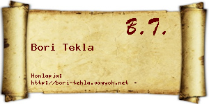 Bori Tekla névjegykártya